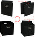 Yunkeeeper storage bins Cubes, Fabric Cube Organizer with Handle, Foldable Cube Bins for Cloth or Accessary Storage, 11x11x11, Set of 3, (Black)
