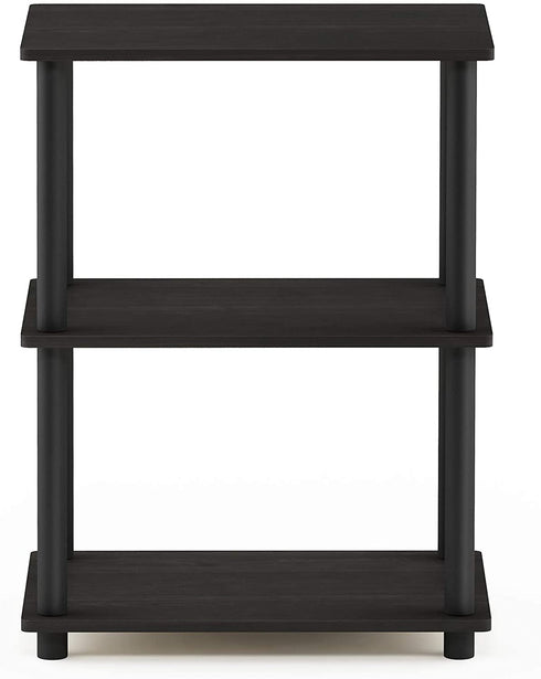 Furinno Turn-N-Tube No Tool 3-Tier Storage Shelf, Narrow, French Oak Grey/Black