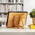 Bamboo Book Stand Cookbook Holder with 5 Adjustable Height 13.2 x 9.2"