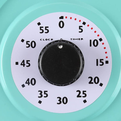 Lily's Home Retro Kitchen Wall Clock, with a Thermometer and 60-Minute Timer, Ideal for Any Kitchen, Turquoise (9.5 in x 13.3 in)