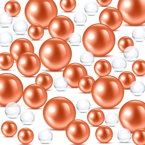 Junkin 300 Pieces Pearl for Vase Filler Pearls Bead for Vase and 10000 Water Gel Beads Makeup Brush Holder Floating Pearls for Centerpieces for Wedding Decor,10mm,14mm,20 mm(Champaign Gold)