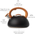 Primula Avalon Whistling Stovetop Tea Kettle Food Grade Stainless Steel Hot Water, Fast to Boil, Cool Touch Handle, 2.5 Quart, Black