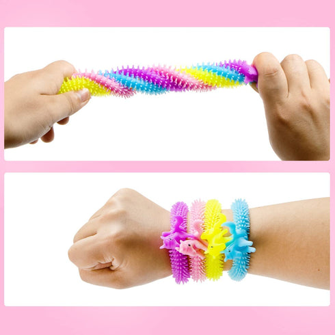 JOYIN 28 Pack Valentines Cards with Stretchy String Toy Set, Sensory Stress Relief Fidget Toys for Kids Valentine Party Favors, Valentine™s Greeting Cards