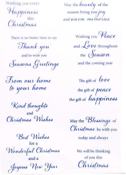 Merry Christmas Happy New Year Happy Birthday Verses Phrase Rubber Stamps Clear Stamps for Christmas Card Making Decoration and DIY Scrapbooking Rubber Stamps for Crafts