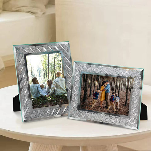 SixCivet Picture Frames,4x6 Glass Picture Frames,Set of 2 Picture Frames Fit Photo 4 by 6 Inch for Tabletop Display