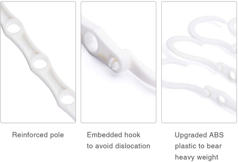 HOUSE DAY White Magic Hangers Space Saving Clothes Hangers Organizer Smart Closet Space Saver Pack of 16 with Sturdy Plastic for Heavy Clothes