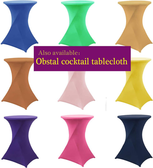 Obstal 6ft Stretch Spandex Table Cover for Standard Folding Tables - Universal Rectangular Fitted Tablecloth Protector for Party ?Navy Blue, 72 Length x 30 Width x 30 Height Inches?