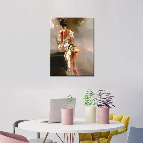 Home Decor Wall Art Painting Canvas Prints Bathroom Bedroom Living Room Wall Decoration Nude Woman Art Stretched and Framed Painting on Canvas