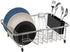 SANNO Large Expandable Dish Drying Rack with Removable Utensil Silverware Holder,Deep Large Dish Rack Over The Sink in Sink On Counter,Dish Drainers Stainless Steel