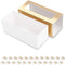 BAKIPACK 25 Macaron Boxes for 4 or 5 Macarons Gold Macaron Gift Boxes?Candy Gift Boxes, Macarons Box with Clear Window (Interior Measurement 4.8" x 1.8" x 1.8" without Macaron inside)