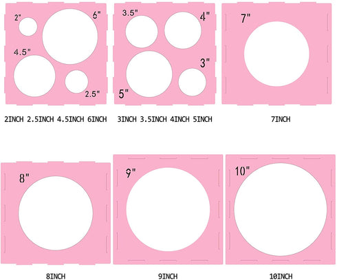 Auihiay 12 Holes Plastic Balloon Sizer Box Cube, Pink Collapsible Balloon Size Measurement Tool for Balloon Arches, Balloon Towers, Balloon Columns and Balloon Decorations (2-10 Inch)