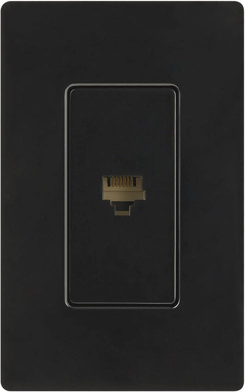 Lutron CA-PJ-BL Claro Telephone Jack, Black
