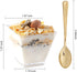 Supernal 2oz Square Plastic Mini Dessert Cups with Gold Spoons, Plastic Parfait Appetizer Cup, 100pcs Dessert Cups?100pcs Gold Spoons?Serving for Tasting Party Desserts Appetizers