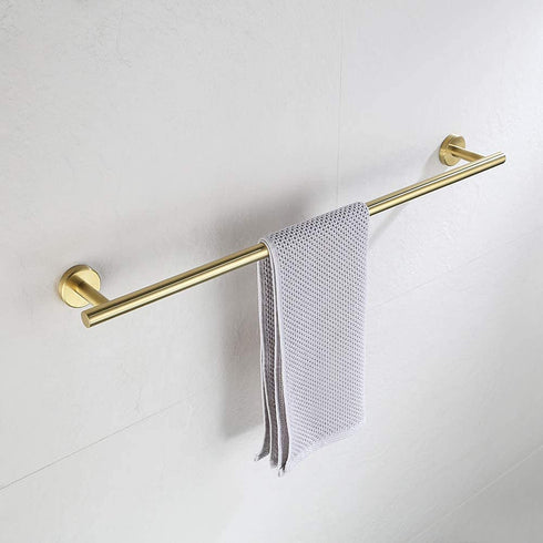 JQK Bath Towel Bar Brushed Gold, 18 Inch Stainless Steel Towel Rack Bathroom, Towel Holder Wall Mount, Total Length 20.47 Inch TB110L18-BG