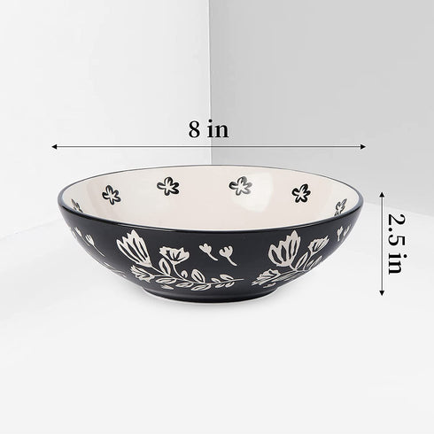 Wisenvoy Pasta Bowls Salad Bowl 32 Ounces Pasta Bowl 8" Serving Bowls Ceramic Salad Bowls Pasta Bowls Set of 4