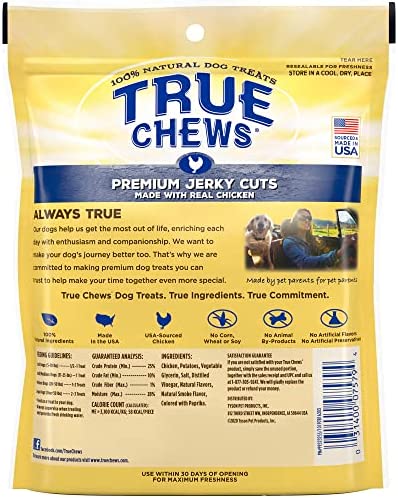 True Chews Jerky Cuts Natural Dog Treats, Chicken 4 oz bag