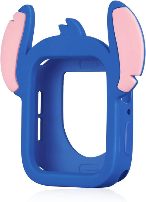 Sufcusny Cute Cartoon Silicone Bumper Case Monster Style Full Body Protective Frame Shockproof Cover Compatible with 44mm Apple Watch SE/Series 6/5/4, Deep Blue