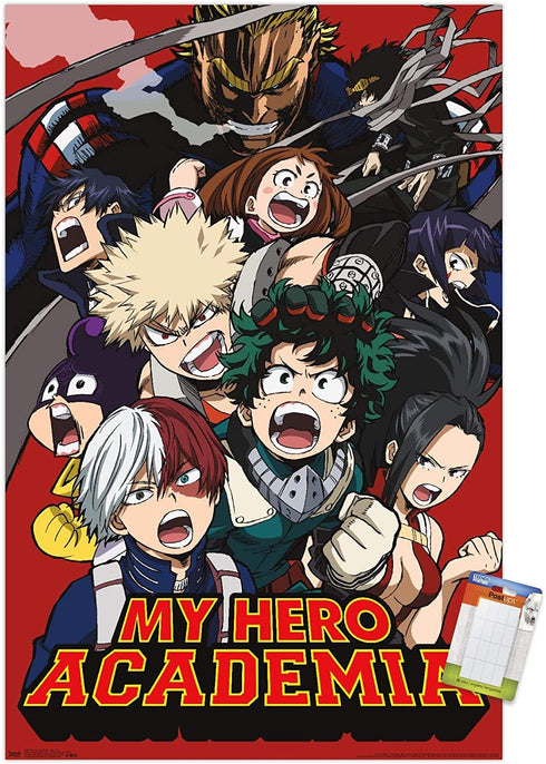 Trends International Hero Academia-Key Art 2 Wall Poster, 22.375" x 34", Poster & Mount Bundle