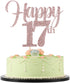 LVEUD Flash Rose Gold Birthday?Wedding ?Anniversary?Special Holiday Anniversary Cake Topper Happy 17th Cake Topper (17)