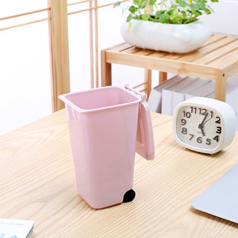 TOYMYTOY 4Pack Mini Wastebasket Set,Desk Trash Can with Lid Desktop Garbage Organizer Storage Bin Pen Pencil Cup Holder Office Supplies
