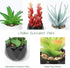 Veryhome Fake Succulent Plants Artificial Faux Succulents Mini Potted Plastic Succulents for Home Office Room Deco (Black Geometric Potted - 4pcs)