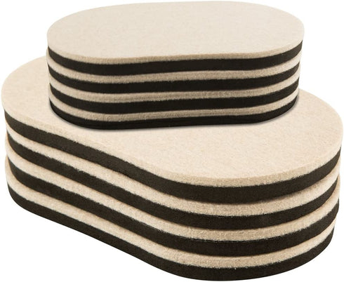 Super Sliders Multi-Sized Oval Reusable Furniture Sliders for Hard Surfaces - Effortless Moving and Surface Protection, Beige (8 Pack)