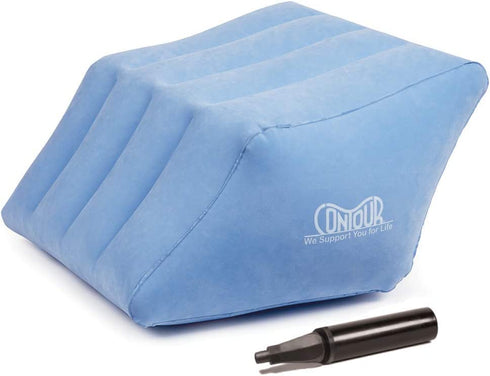 Contour 2-in1 Inflatable Leg & Knee Relief Support Cushion - Wedge Pillow Gently Elevates Legs to Relax Muscles & Comfort Swelling