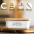 ThePerfectPicks Farmhouse Butter Dish with Lid for Countertop, Butter Keeper & Holder, Butter Container for Fridge with Wooden Freshness Seal, Enhance Kitchen Decor, Holds Two Sticks of Butter