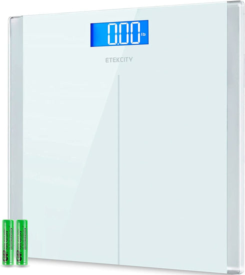 Etekcity Digital Body Weight Bathroom Scale with Step-On Technology, 400 Lb, Body Tape Measure Included, White