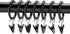 Amazon Basics Curtain Clip Rings for 1-Inch Rod, Set of 7, Black, 4-Pack
