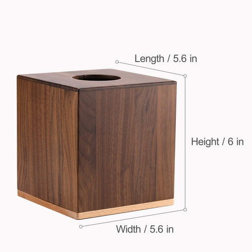 MaxGear Tissue Box Cover, Modern Paper Facial Tissue Box Holder Square Tissue Box Covers Wood, Decorative Tissue Box Walnut Tissue Box Holders for Bathroom, Bedroom,Dinner Table,Office 1 Pack