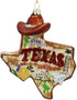 Kurt S. Adler 4.875-Inch Glass Texas Ornament, Multi