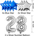 28th Birthday Decorations for Men Women Boy Girl,Blue Black Birthday Party Supplies with 28 Silver Number Balloon Happy Birthday Banner for 28th and 82nd Birthday Party