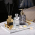 StonePlus Natural Real Marble Tray, Catchall Key Perfume Tray, Serving Tray with Handles for Living Dining Room (Venato Carrara, 11.8Lx7.87W)