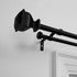 Exclusive Home Curtains Napoleon Double Curtain Rod and Finial Set, 36-72, Matte Black
