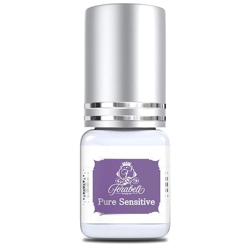Pure Sensitive Eyelash Extension Glue - Forabeli 5ml NO Fume NO Irritation for Professional Use 7-8 Sec Drying time 3-4 Weeks Retention Black Lash Adhesive for Beginners Eyelash Extension Supplies