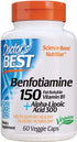 Doctor's Best Benfotiamine 150 + Alpha-Lipoic Acid 300, Non-GMO, Vegan, Gluten Free, Promotes Healthy Blood Sugar, 60 Veggie Caps