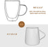 2-Pack 12 Oz Double Walled Glass Coffee Mugs with Handle,Insulated Layer Coffee Cups,Clear Borosilicate Glass Mugs,Perfect for Cappuccino,Tea,Latte,Espresso,Hot Beverage,Wine,Microwave Safe