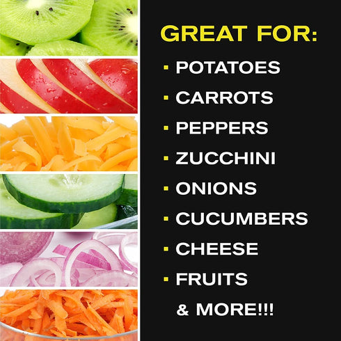 Nutrislicer 3-in1 Kitchen Spinning/Rotating Mandoline Countertop Vegetable Slicer Fruits Slicer Chopper Shredder Grater with 3 Stainless Steel Drum Blades For Vegetable, Fruits, Cheese As Seen On TV