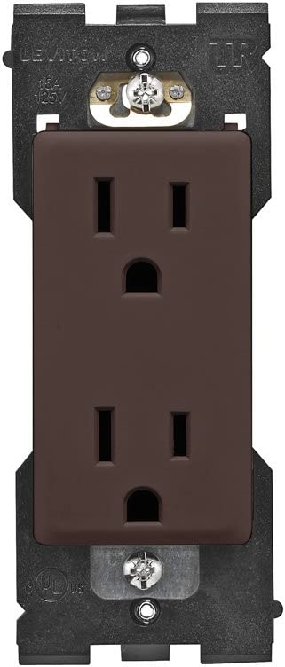 Leviton RER15-WB Renu Tamper-Resistant Outlet, 15-Amp, 125VAC, Walnut Bark