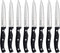 McCook MC55 Steak Knives - 8 Pieces Full Tang Serrated Stainless Steel Steak Knife Set, Black