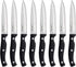 McCook MC55 Steak Knives - 8 Pieces Full Tang Serrated Stainless Steel Steak Knife Set, Black