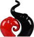 2 Pieces Ceramic Elephant Decor Figurine Elephant Statues for Home Decor Bookshelf Living Room Office Desk Elephants Statue Sculpture Decoration Accents (Red Black Elephant)
