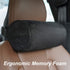 Car Neck Pillow for Pain Relif 11.4''x4.3'',Car Headrest Cervical Bolster Pillows,Round Roll Adjustable Strap Neck Support Chair Pillow(Black)