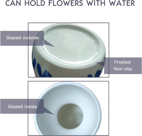 Senliart White Ceramic Vase, Small Flower Vases for Home Décor, 5.9 X 3.2 (Polka Dot)