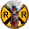 12x12 Inches Circular Metal Sign,Train Signage Railroad Crossing,Vintage Round Tin Sign Nostalgic Funny Iron Painting