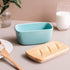 DOWAN Butter Dish, Ceramic Butter Dish with Lid for Countertop, Large Butter Dish Holds up to 3 Sticks, Blue Butter Keeper