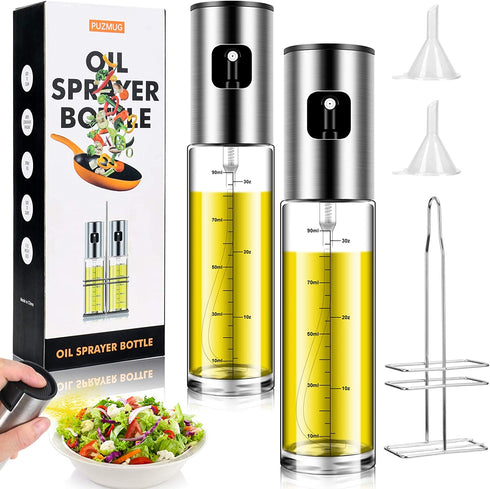 Oil Sprayer, Oil Sprayer with Olive Oil Holder, Fried Chicken, BBQ, Baking, Barbecue, Air Fryer, Salad, Olive Oil Dispenser Set