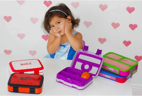 Bizz Lunch Box Containers Set (2-Pack) with Reusable Spoon, 37-oz Fun Innovative Bento Boxes Equipped with Removable Snap-On Lid Cover, Leakproof Meal Prep Lunchbox, Healty Eating, Food Grade BPA-Free