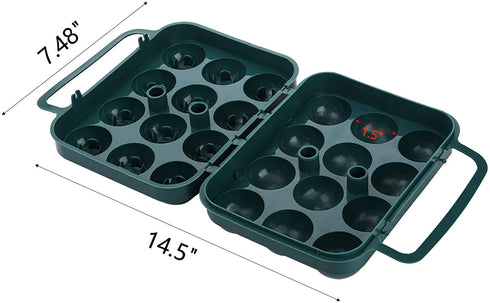 ZEAYEA 3 Pack Eggs Carrier with Handle, 36 Eggs Camping Egg Holder for Organize Eggs and Prevent Eggs from Cracking, Portable Egg Container for Travel, Outdoor Hiking, Picnic, Green